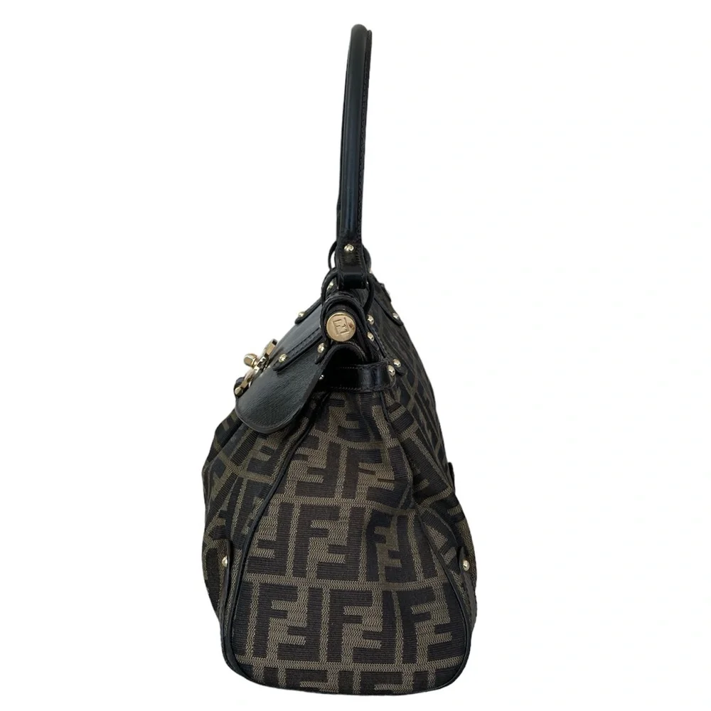 Authentic FENDI Medium Zucca Monogram Canvas Magic Bag in Brown Tobacco Color - Picture 3 of 11